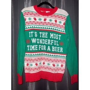 Ugly Christmas Sweater Xmas Size Medium Beer